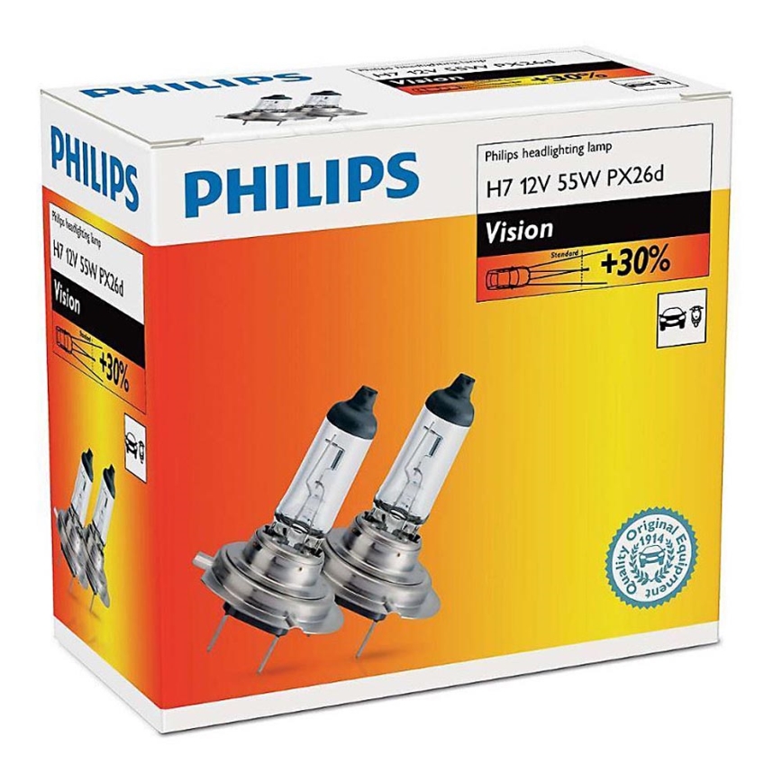 Set de Ampolletas Color Vision H7 de 12v y 55w Base PX26D PHILIPS -  Autoplanet