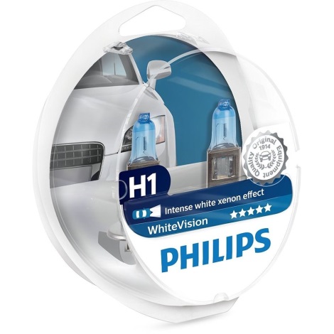 Set 2x Bombillas de coche Philips WHITEVISION 12258WHVSM H1 P14,5s/55W/12V
