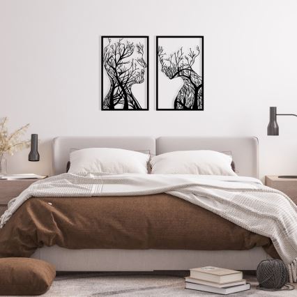 SET 2x Decoración de pared 86x63 cm Árbol de la vida metal
