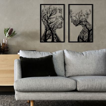 SET 2x Decoración de pared 86x63 cm Árbol de la vida metal
