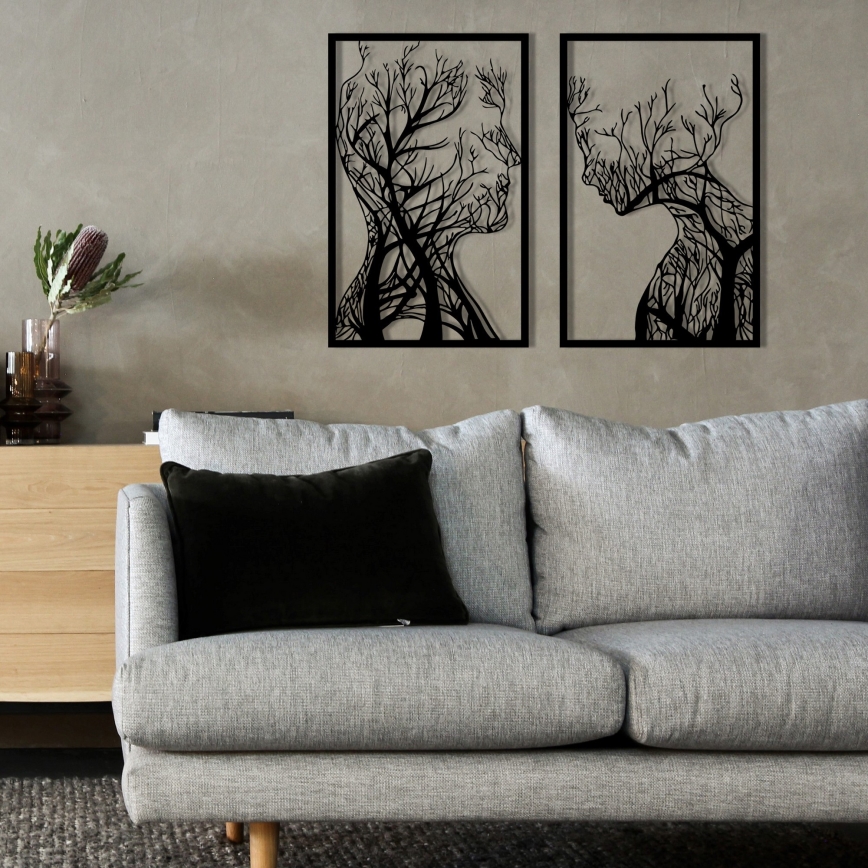 SET 2x Decoración de pared 86x63 cm Árbol de la vida metal