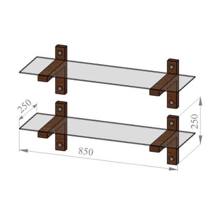 SET 2x Estantería de pared 25x85 cm pino/transparente