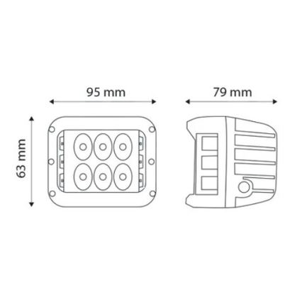 SET 2x Foco LED para coche CREE LED/27W/10-30V IP67