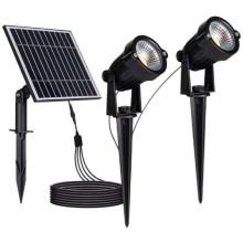 SET 2x Lámpara solar LED para exteriores 2xLED/1,2W/3,7V IP65 3000K