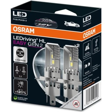 SET 2x LED Bombilla LEDriving H4/H19 P43t/PU43T-3/25W/12V 6500K - Osram