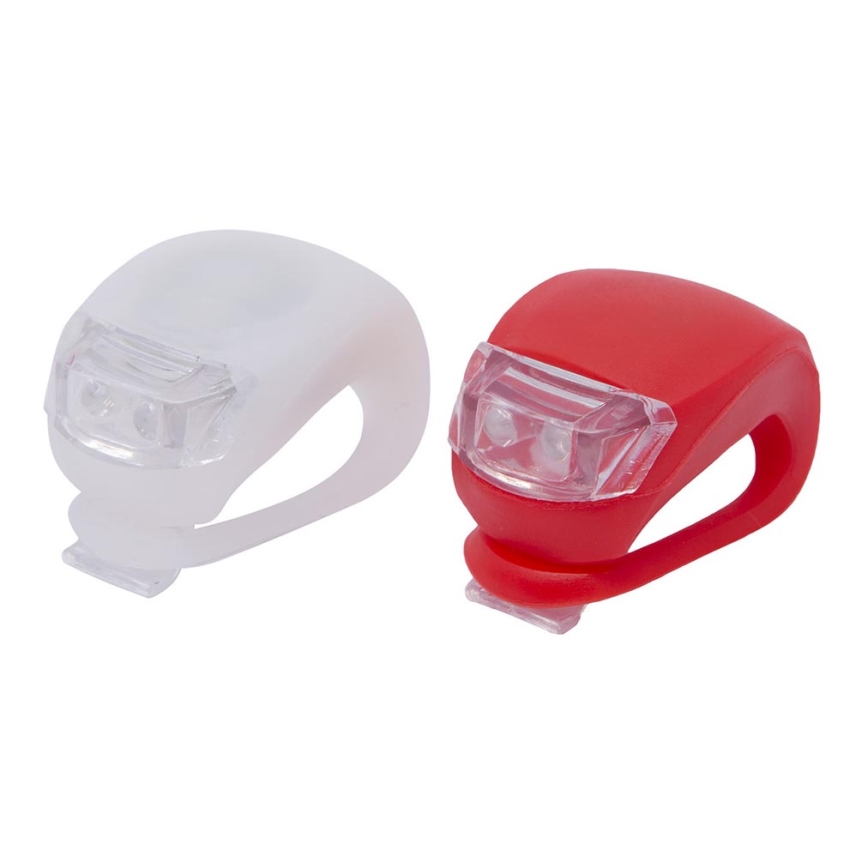 SET 2x Luz LED para bicicleta/1xCR2032 IP44 rojo/blanco