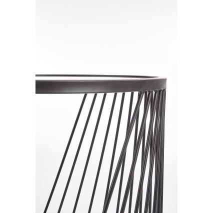 SET 2x Mesa de centro ANTILLA diá. 42/50 cm negro/Ahumado