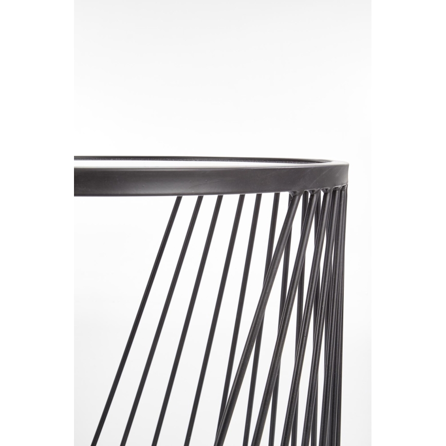 SET 2x Mesa de centro ANTILLA diá. 42/50 cm negro/Ahumado