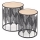 SET 2x Mesa de centro FOLLA diá. 33/40 cm negro