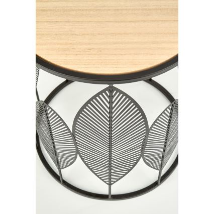 SET 2x Mesa de centro FOLLA diá. 33/40 cm negro