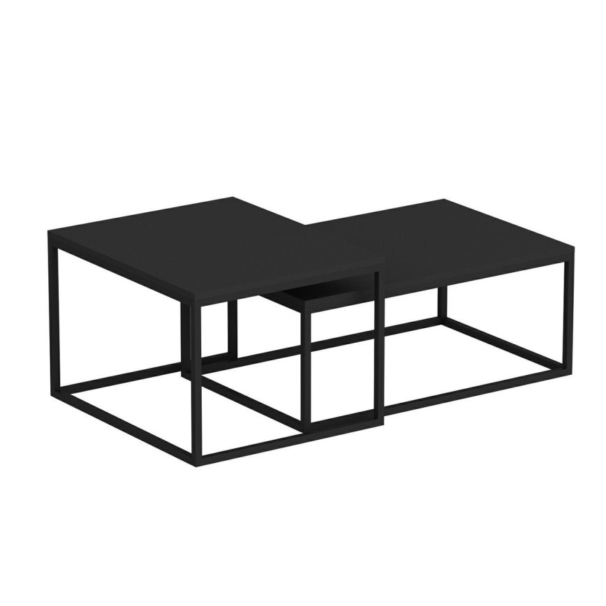 SET 2x Mesa de centro LEKA negro