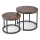 SET 2x Mesa de centro OREO diá. 43/53 cm negro/nogal