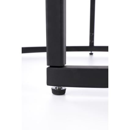 SET 2x Mesa de centro OREO diá. 43/53 cm negro/nogal