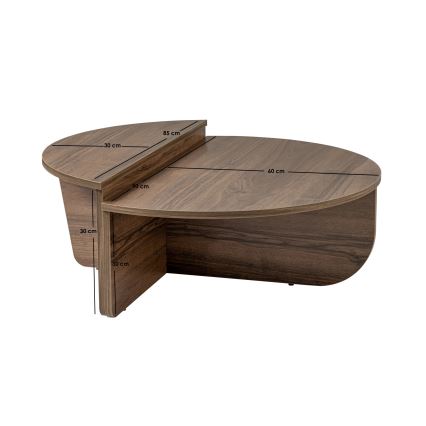 SET 2x Mesa de centro ORION nogal