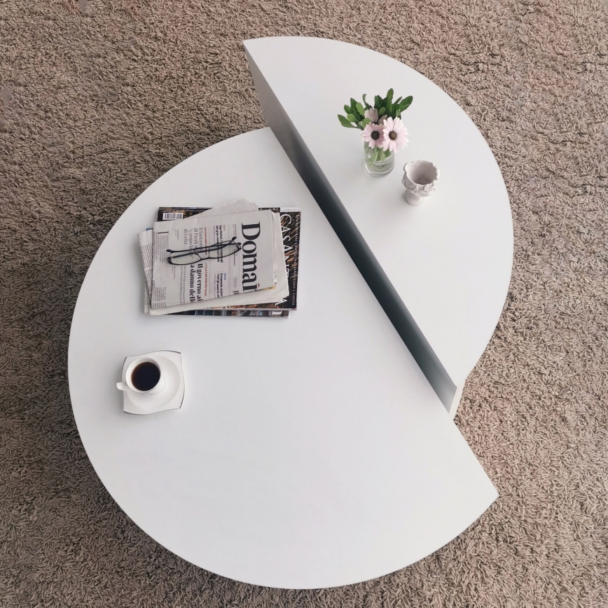 SET 2x Mesa de centro PODIUM blanco