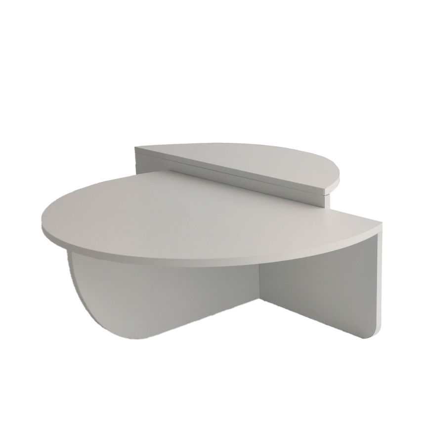 SET 2x Mesa de centro PODIUM blanco