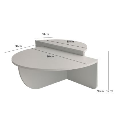 SET 2x Mesa de centro PODIUM blanco