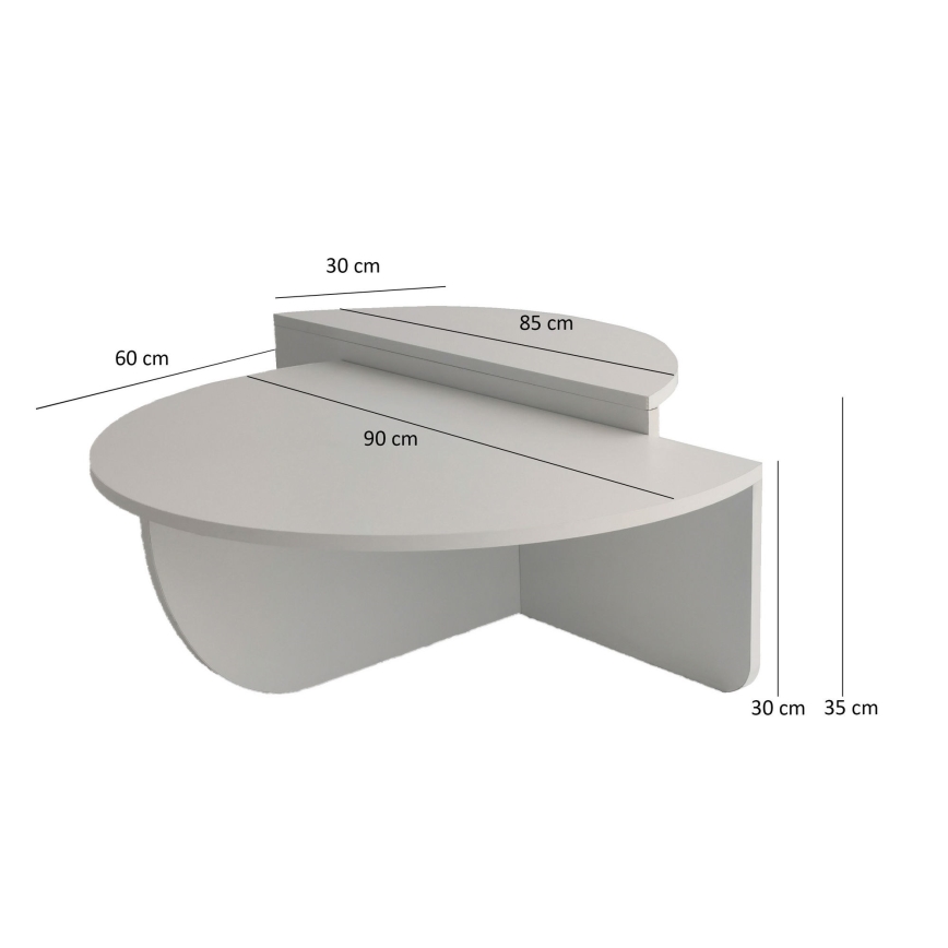 SET 2x Mesa de centro PODIUM blanco