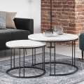 SET 2x Mesa de centro RAGNAR negro/blanco