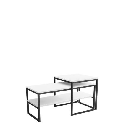 SET 2x Mesa de centro TONY negro/blanco