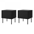 SET 2x Mesita de noche CORTINA 51x45 cm negro