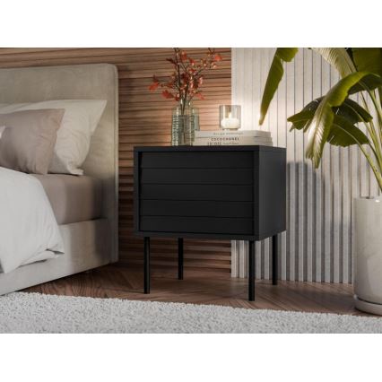 SET 2x Mesita de noche CORTINA 51x45 cm negro