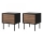 SET 2x Mesita de noche CORTINA 51x45 cm negro/nogal warnia