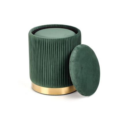 SET 2x Taburete MONTY diá. 36/44 cm Verde/dorado