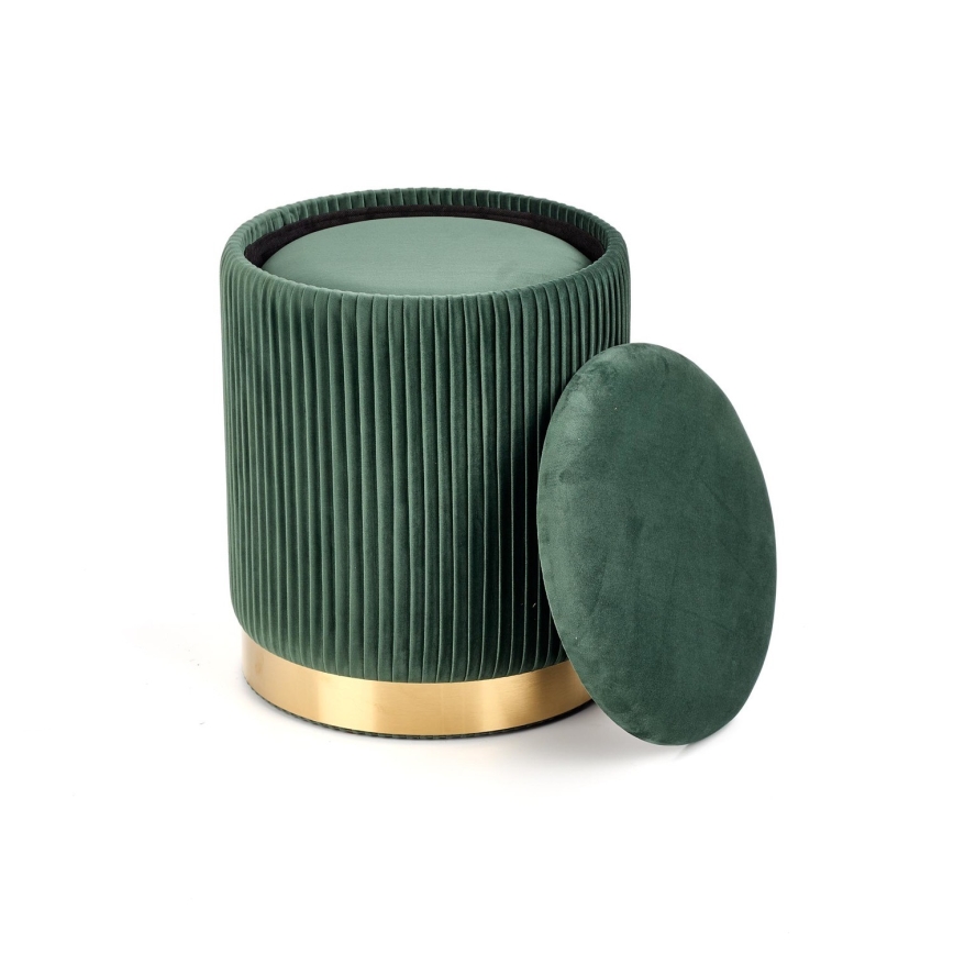 SET 2x Taburete MONTY diá. 36/44 cm Verde/dorado