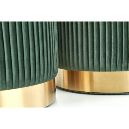 SET 2x Taburete MONTY diá. 36/44 cm Verde/dorado