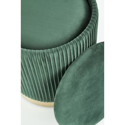 SET 2x Taburete MONTY diá. 36/44 cm Verde/dorado