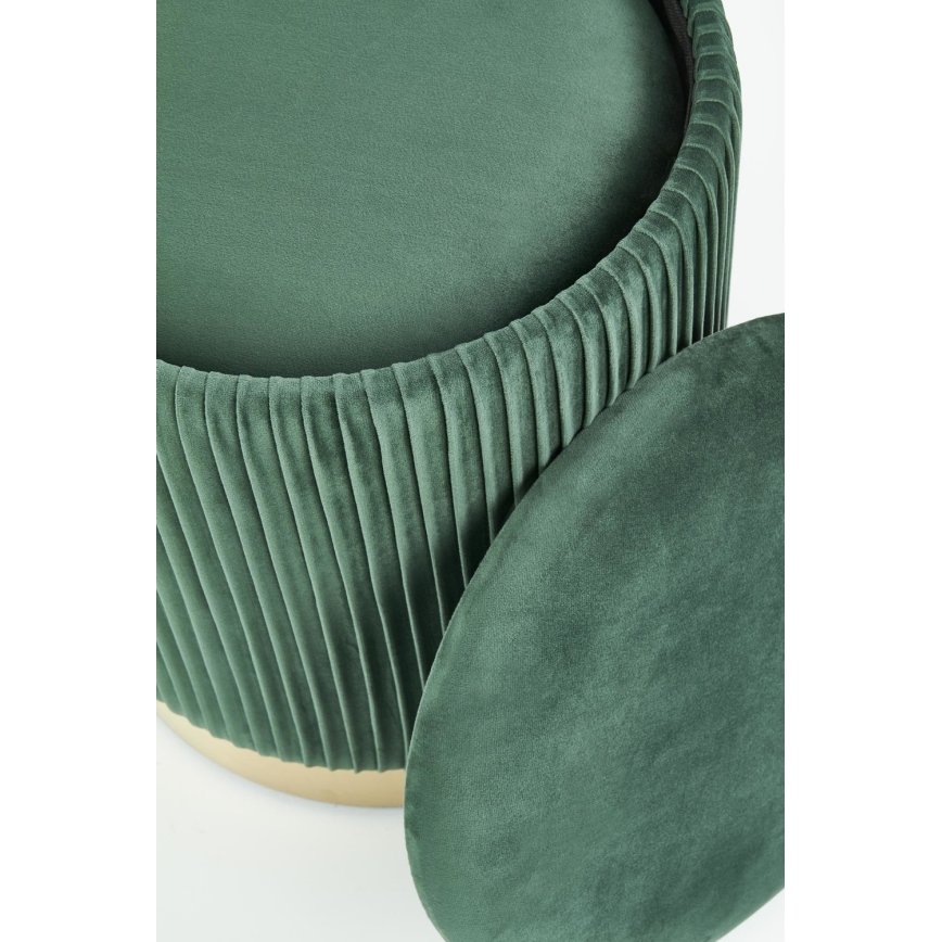 SET 2x Taburete MONTY diá. 36/44 cm Verde/dorado