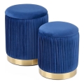 SET 2x Taburete MONTY diá. 36/66 cm azul/dorado