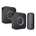 SET 2x Timbre inalámbrico con enchufe integrado cinético 230V negro