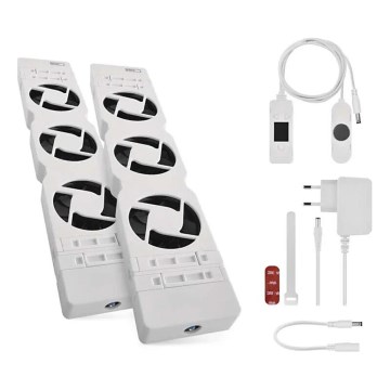 SET 2x Ventilador de radiador 5/230V blanco
