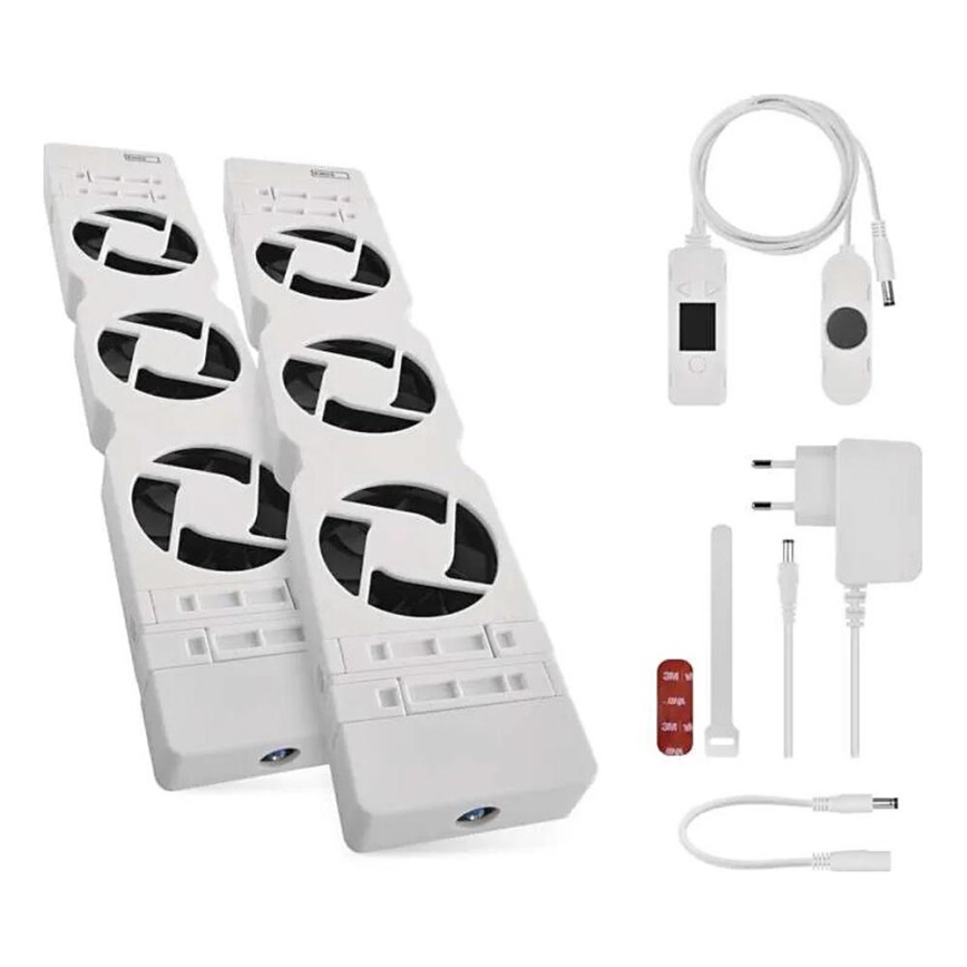 SET 2x Ventilador de radiador 5/230V blanco