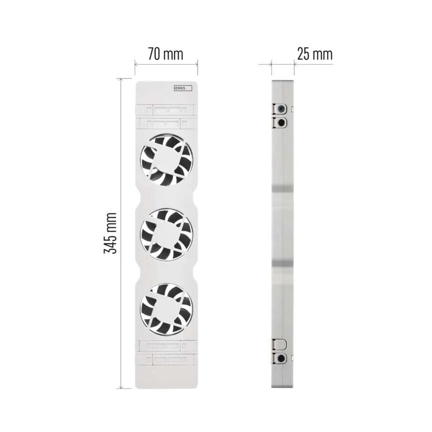 SET 2x Ventilador de radiador 5/230V blanco