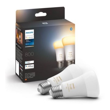 SET 2xLED Bombilla regulable Philips Hue WHITE AMBIANCE E27/6W/230V 2200-6500K