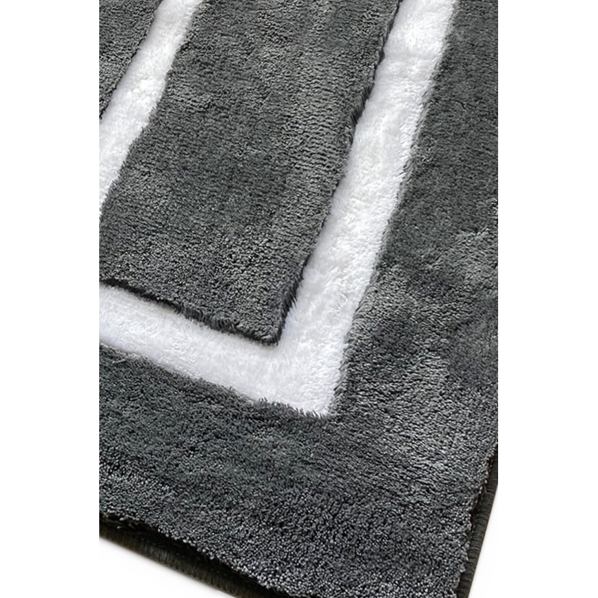 SET 3x Alfombra de baño 60/60/100 cm antracita