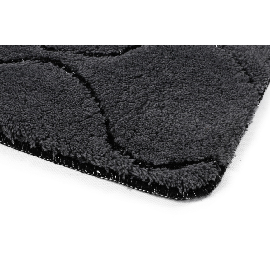 SET 3x Alfombra de baño INFINITY 60/60/100 cm antracita