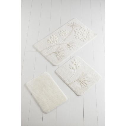SET 3x Alfombra de baño ORKIDE 60/60/100 cm beige
