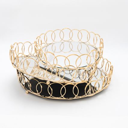 SET 3x Bandeja decorativa diá. 27/33/37 cm dorado