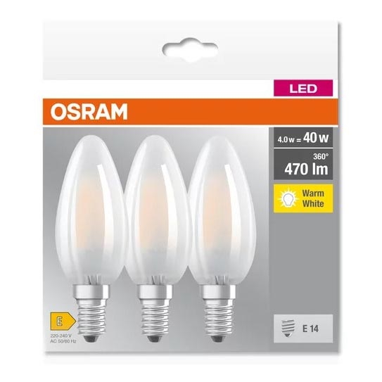 SET 3x Bombilla LED B40 E14/4W/230V 2700K - Osram