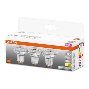 SET 3x Bombilla LED PAR16 GU10/2,6W/230V 2700K - Osram