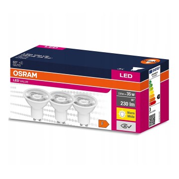 SET 3x Bombilla LED PAR16 GU10/2,8W/230V 2700K 60° - Osram