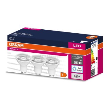 SET 3x Bombilla LED PAR16 GU10/4,5W/230V 6500K 36° - Osram