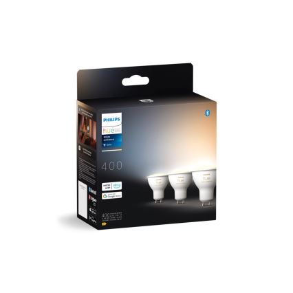 SET 3x Bombilla LED regulable Philips Hue WHITE AMBIANCE GU10/4,2W/230V 2200-6500K