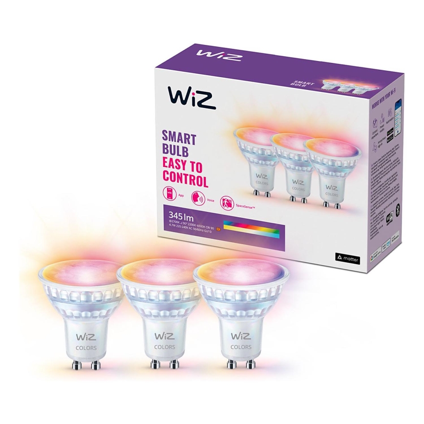 SET 3x Bombilla LED RGBW regulable PAR16 GU10/4,7W/230V 2200-6500K Wi-Fi - WiZ