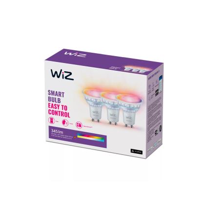 SET 3x Bombilla LED RGBW regulable PAR16 GU10/4,7W/230V 2200-6500K Wi-Fi - WiZ