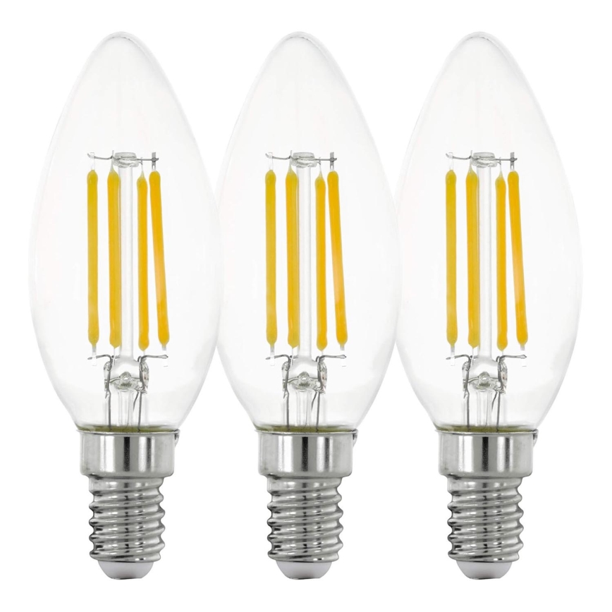 SET 3x Bombilla LED VINTAGE C35 E14/4W/230V 2700K - Eglo 12811